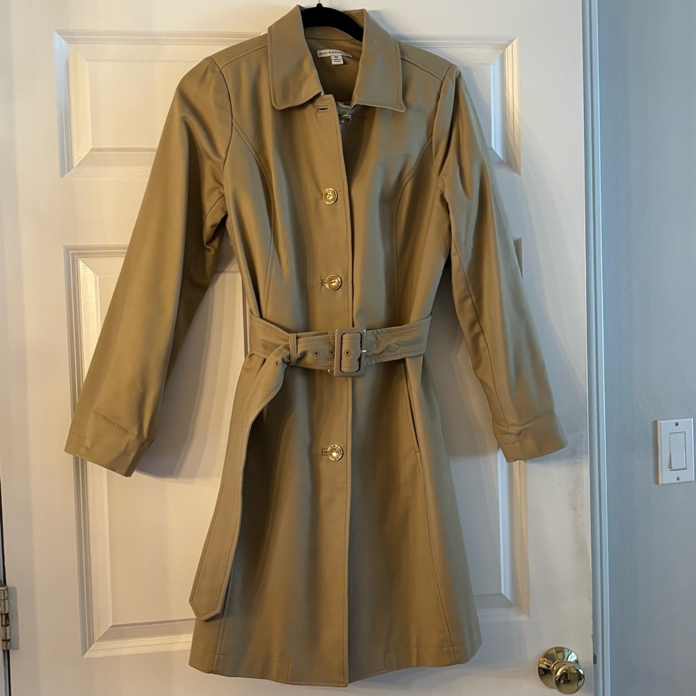 Isaac Mizrahi Live Belted Trench Rain Coat